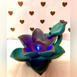 Led Lotus Backflow Flower Incense Burner Tranquility Green Spa Goods